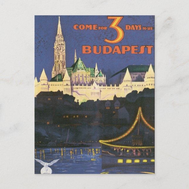 Cartão Postal Vintage Budapest Hungria (Frente)