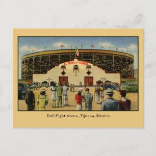 Cartão Postal Vintage Bull briga arena Tijuana México