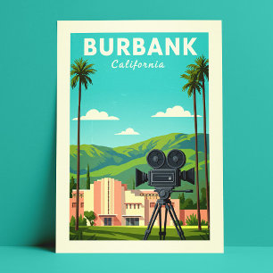 Cartão Postal Vintage Burbank California