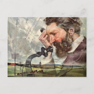 Cartão Postal Vintage Business, Alexander Graham Bell Telephone