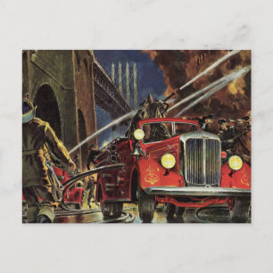 Cartão Postal Vintage Business, Bombeiros Bombeiros