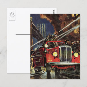 Cartão Postal Vintage Business, Bombeiros Bombeiros