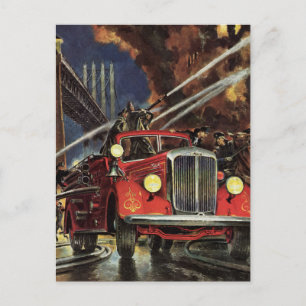 Cartão Postal Vintage Business, Bombeiros Bombeiros