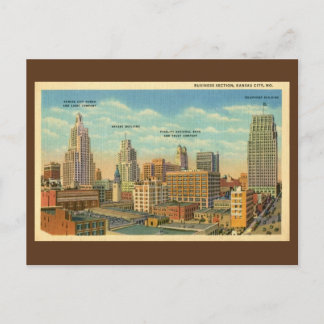 Cartão Postal Vintage Business Section Kansas City, MO