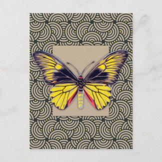 Cartão Postal Vintage Butterfly Art