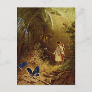 Cartão Postal Vintage Butterfly Catcher