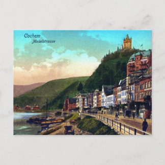 Cartão Postal Vintage ca 1900 Cochem Moselstrasse Moselle River