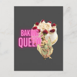 Cartão Postal Vintage Cake Baking Queen