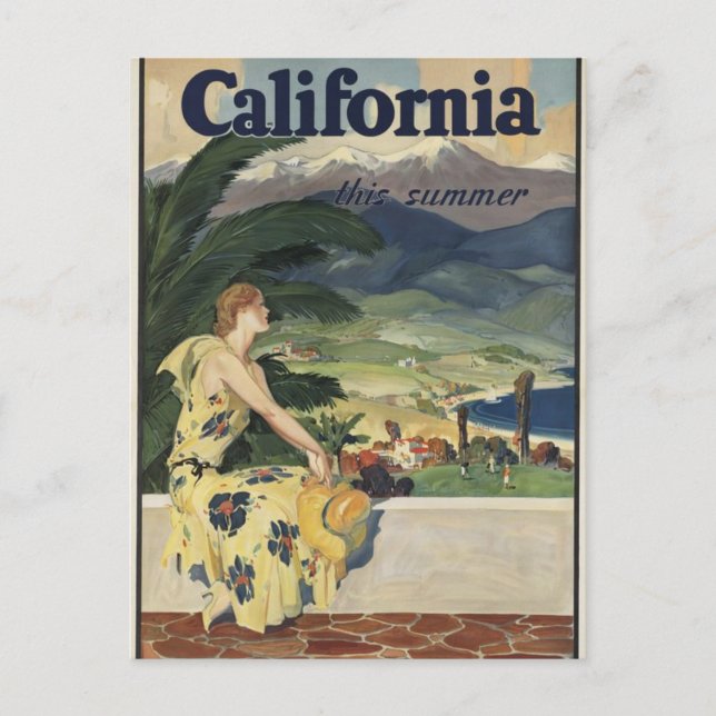 Cartão postal Vintage California (Frente)
