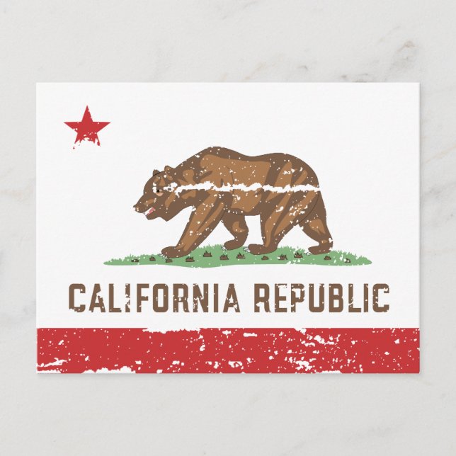 Cartão Postal Vintage CALIFORNIA Flag (Frente)