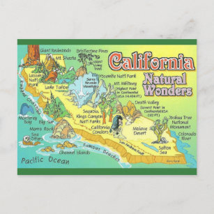 Cartão Postal Vintage California Natural Wonders