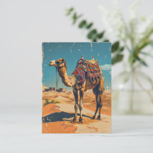 Cartão Postal Vintage Camel Retro Desert Decoupage