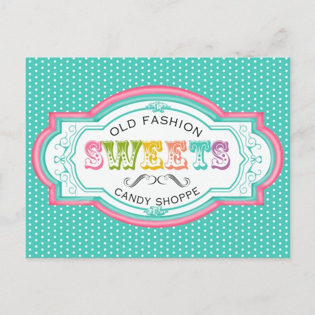 Cartão postal Vintage Candy Parlor (Frente)