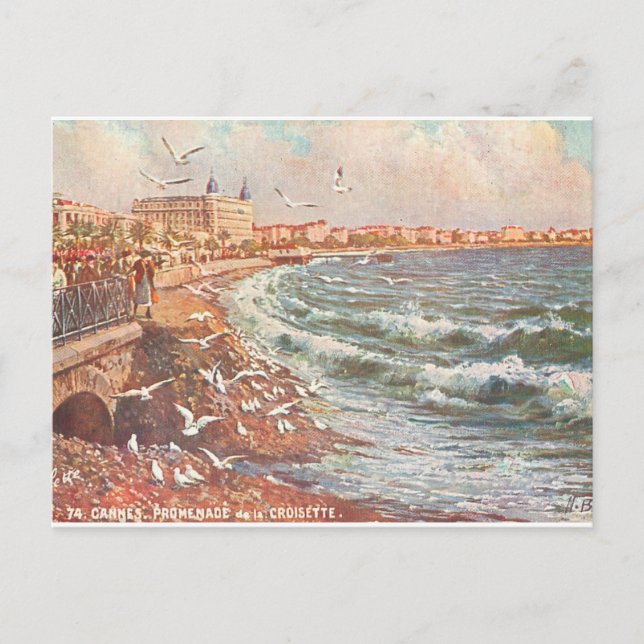 Cartão Postal Vintage Cannes França (Frente)