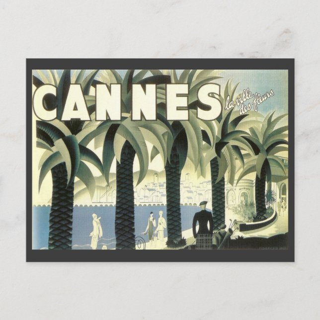 Cartão Postal Vintage Cannes Viagem Advertisement (Frente)
