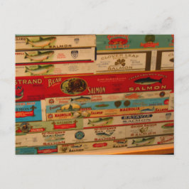 Cartão Postal Vintage Cans Salmon