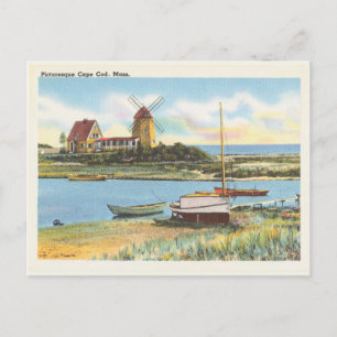Cartão Postal Vintage Cape Cod Massachusetts Scene