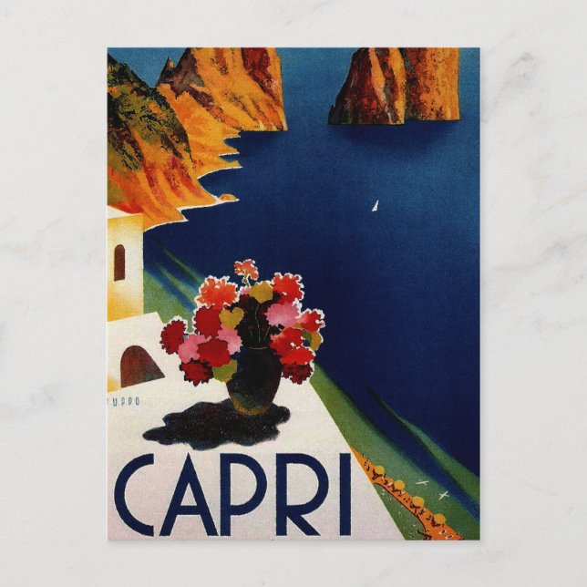 Cartão Postal Vintage Capri Itália Viagem (Frente)