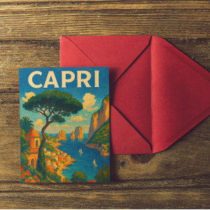 Cartão Postal Vintage Capri Itália Viagem