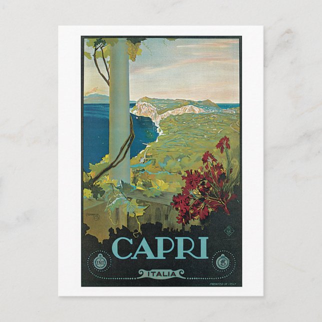 Cartão Postal Vintage Capri Itália Viagem Ad (Frente)