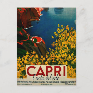 Cartão postal Vintage Capri L'Isola del Sole Itáli