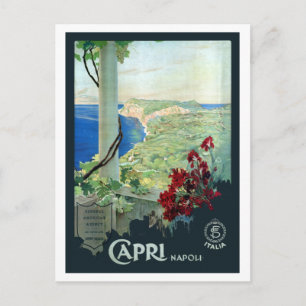 Cartão Postal Vintage Capri Napoli Poster de viagens Itália