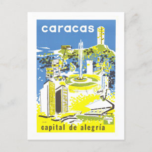 Cartão Postal Vintage Caracas, Venezuela, Poster de viagens