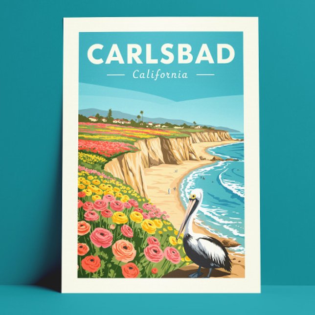 Cartão Postal Vintage Carlsbad California (Criador carregado)