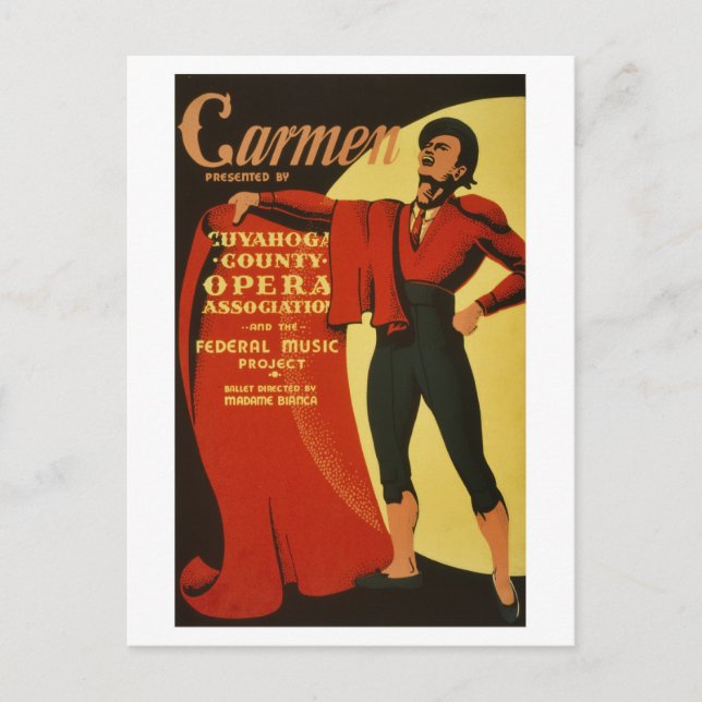 Cartão Postal Vintage Carmen Ópera e Balé (Frente)