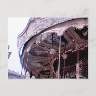 Cartão Postal Vintage Carousel Postacrd