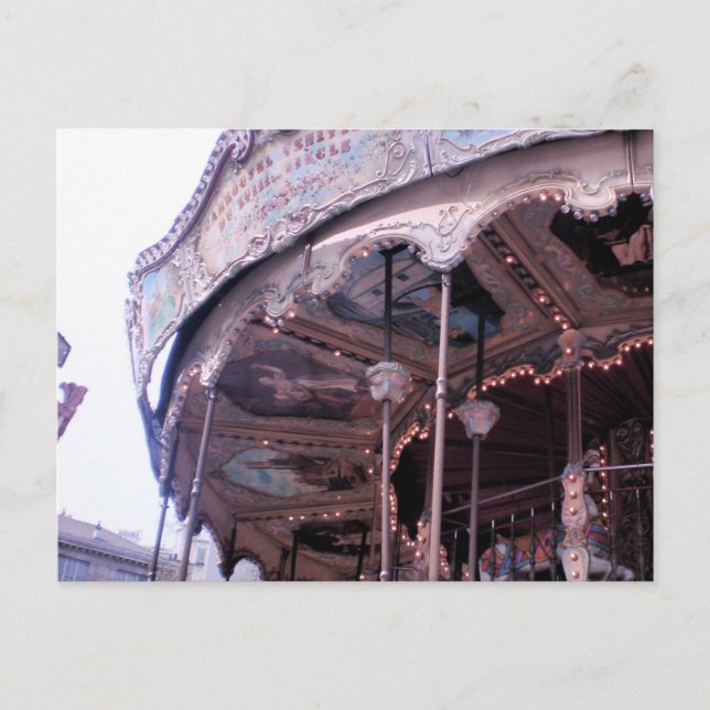 Cartão Postal Vintage Carousel Postacrd (Frente)