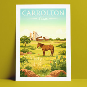 Cartão Postal Vintage Carrolton Texas