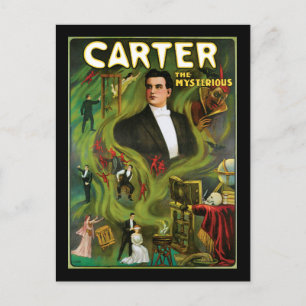 Cartão Postal Vintage Carter o Misterioso Poster mágico