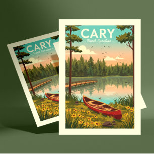 Cartão Postal Vintage Cary Carolina do Norte