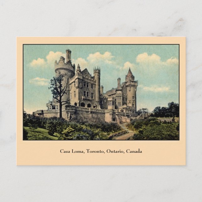 Cartão Postal Vintage Casa Loma, Toronto, Canadá (Frente)