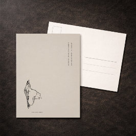 Cartão Postal Vintage Cat Illustration/ Dark Academia 