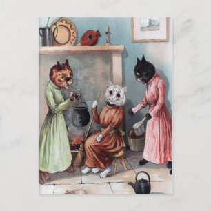 Cartão postal Vintage Cats