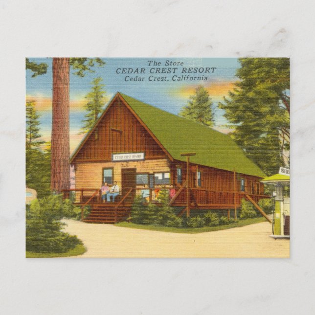 Cartão Postal Vintage Cedar Crest, Califórnia (Frente)