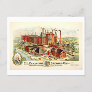 Cartão Postal Vintage Centlivre Brewing em Fort Wayne, Indiana