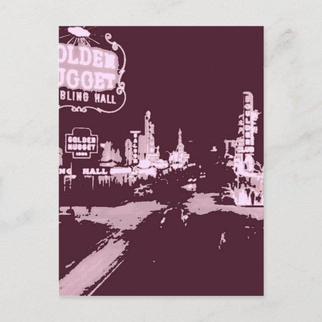 Cartão Postal Vintage Centro Las Vegas (Frente)