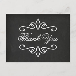 Cartão Postal Vintage Chalkboard | Graduação Obrigado