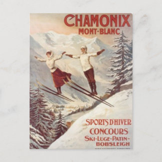 Cartão Postal Vintage Chamonix, Mont-Blanc, França -