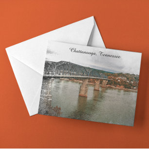 Cartão Postal Vintage Chattanooga, Ponte Walnut do Tennessee
