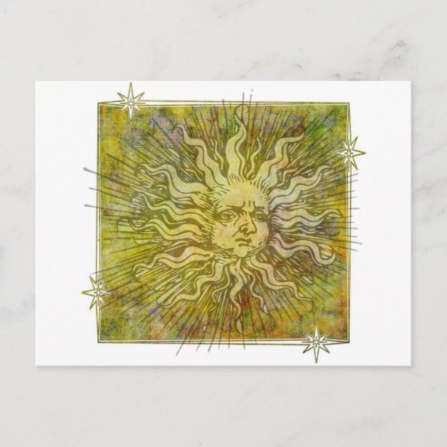 Cartão Postal Vintage Cheio Face Sun (Frente)