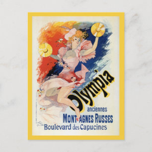 Cartão Postal Vintage Chéret belle époque Paris thead
