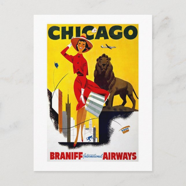 Cartão Postal Vintage Chicago (Frente)