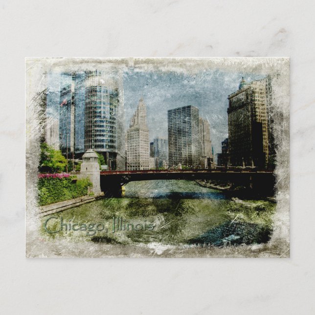Cartão postal Vintage Chicago (Frente)