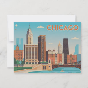 Cartão Postal Vintage Chicago