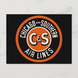 Cartão Postal Vintage Chicago e Southern Air Lines