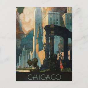 Cartão Postal Vintage Chicago, EUA -